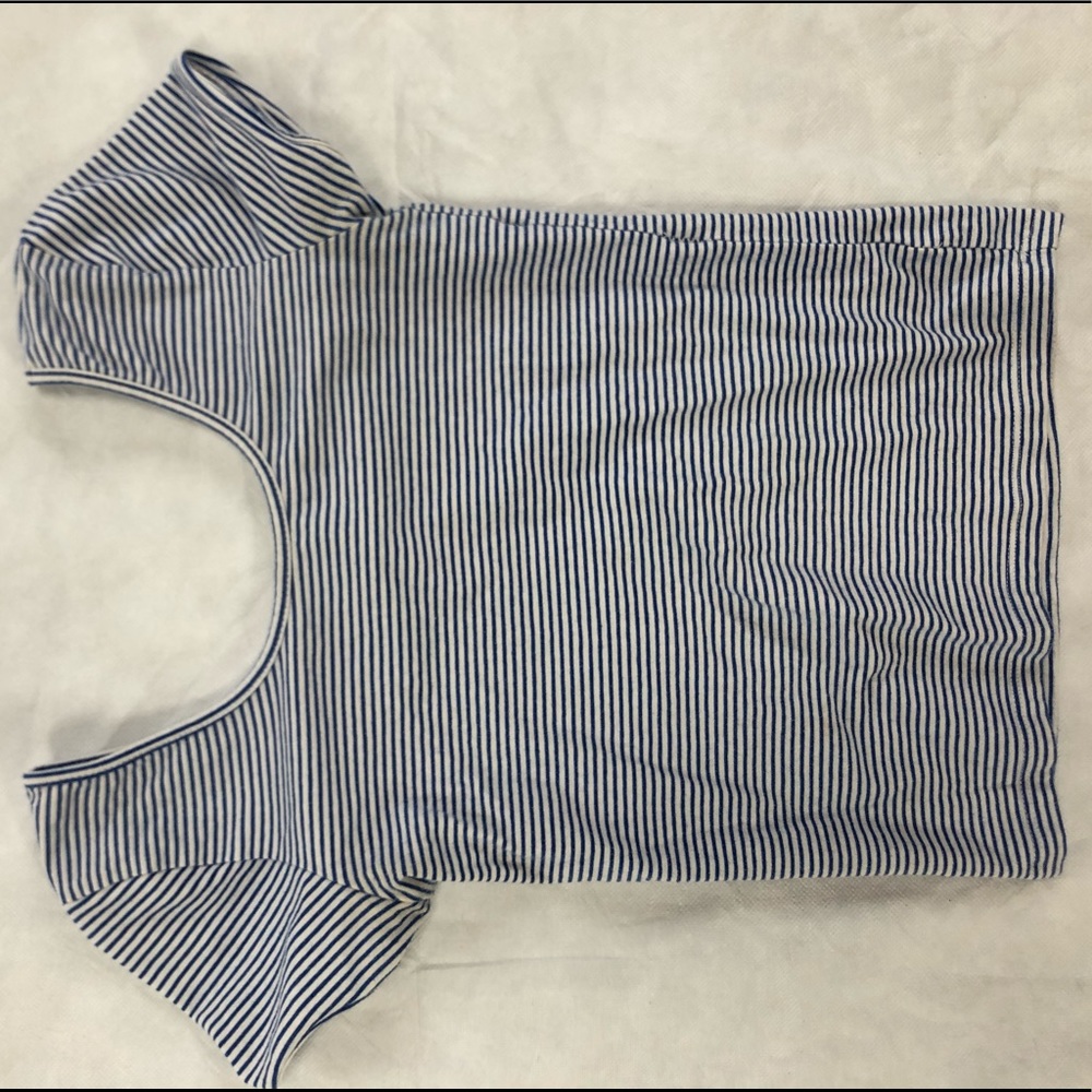 Forever 21 Fitted Low cut Striped Top Sz S